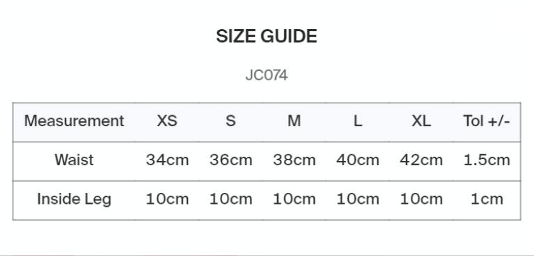 Women's Cool Jog Shorts - Size Guide