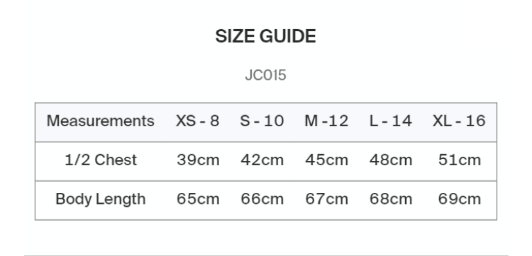 Women's Cool Vest French Navy - Size Guide