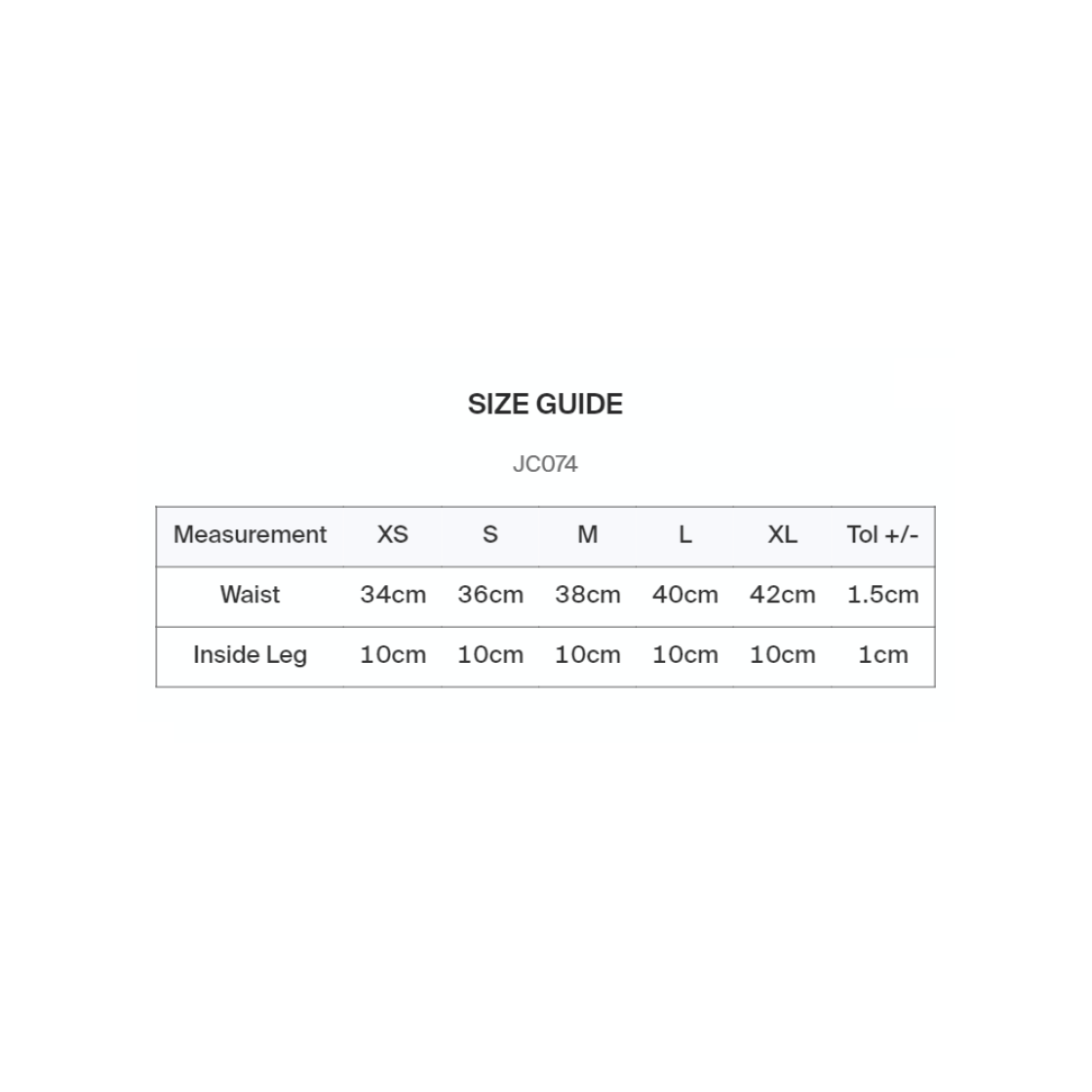 Women's Cool Jog Shorts - Size Guide